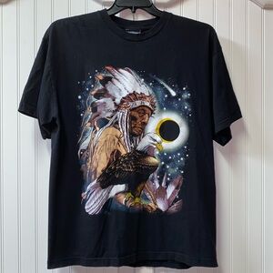 90s Thunder Native American Eagle Shirt XL Vintage